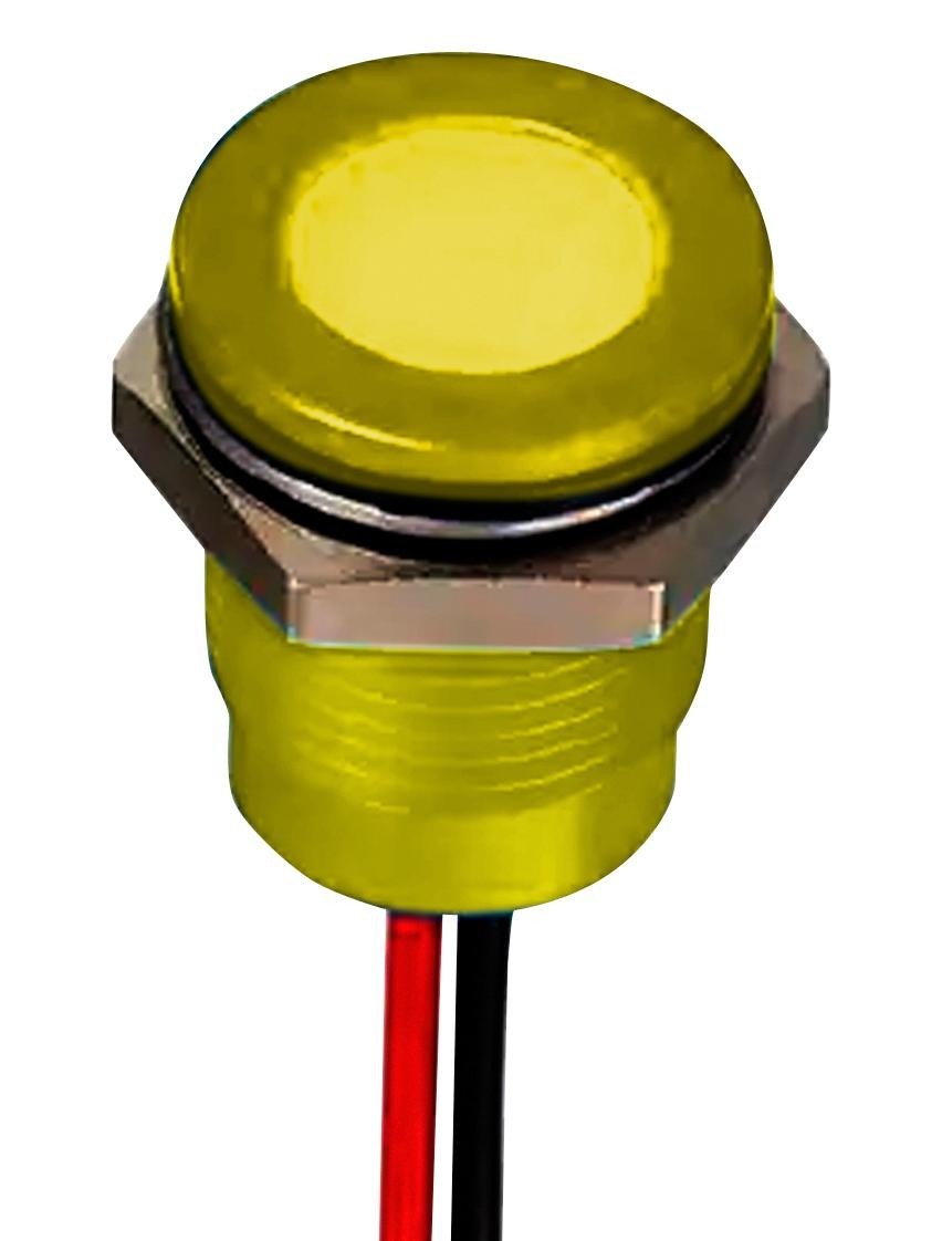 APEM Q14F1Bxxy02E Led Panel Indicator, Yellow, 14mm, 2.1V