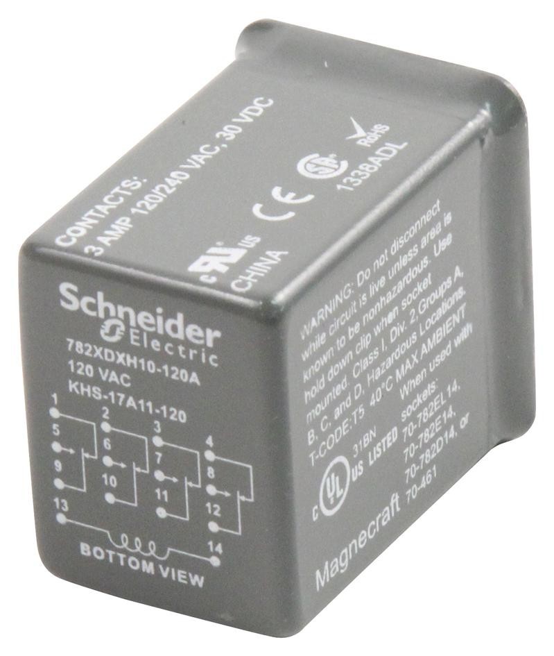 Schneider Electric/legacy Relay 782Xdxh10-110/120A Relay, 4Pdt, 240Vac, 30Vdc, 3A