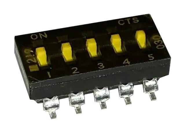 Cts 219-5Mst Dip Switch, 0.1A, 50Vdc, 5Pos, Smd