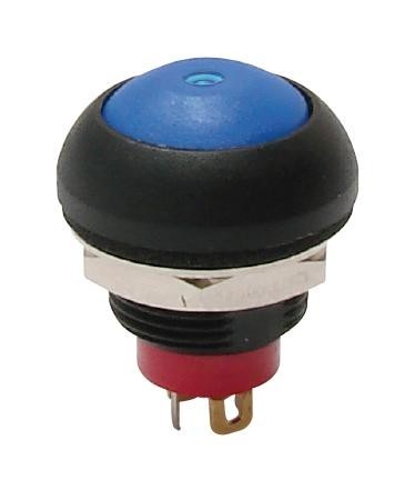 E-Switch Rp8100B2W1Ceblkblkblu Push Button Switch, Spst, 0.125A, 125Vac