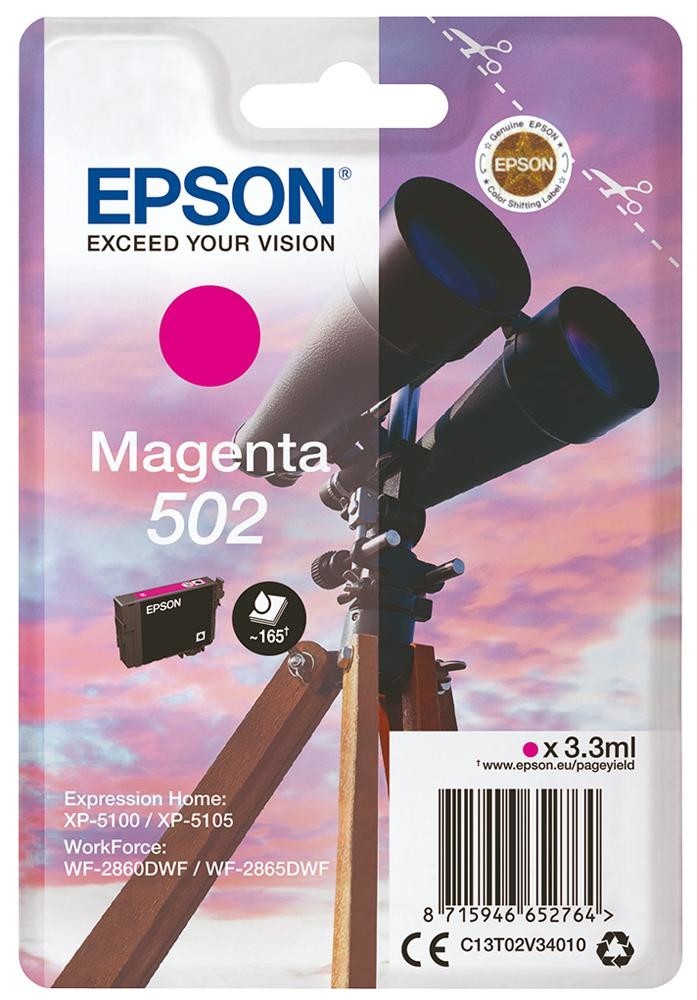 Epson C13T02V34010 Ink Cartridge, T02V3, Magenta, Epson
