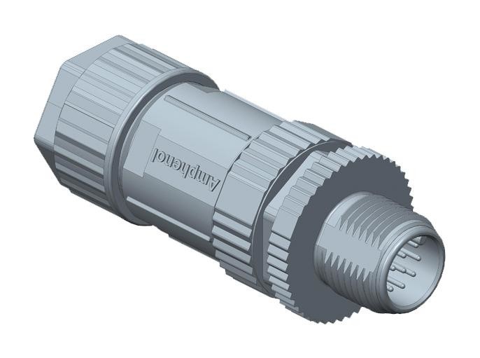 Amphenol LTW M12A-05Bmma-Sl8001 Sensor Connector, M12 A, 05P, Screw