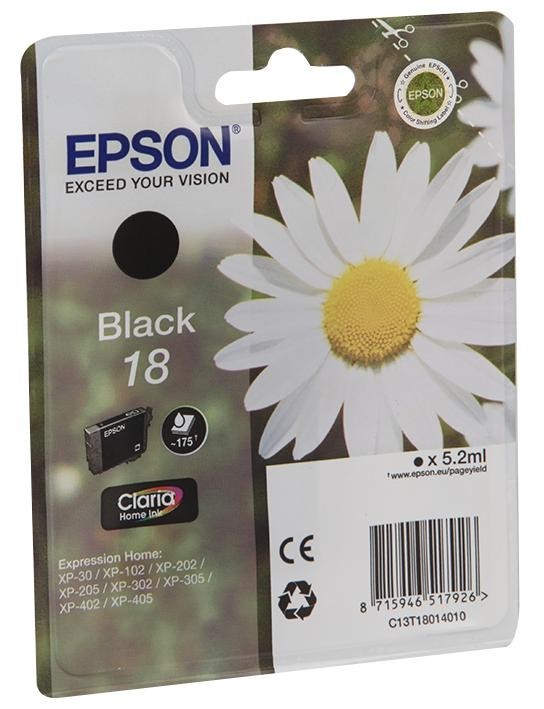 Epson C13T18014010 Ink Cartridge, T1801, 18, Black,original