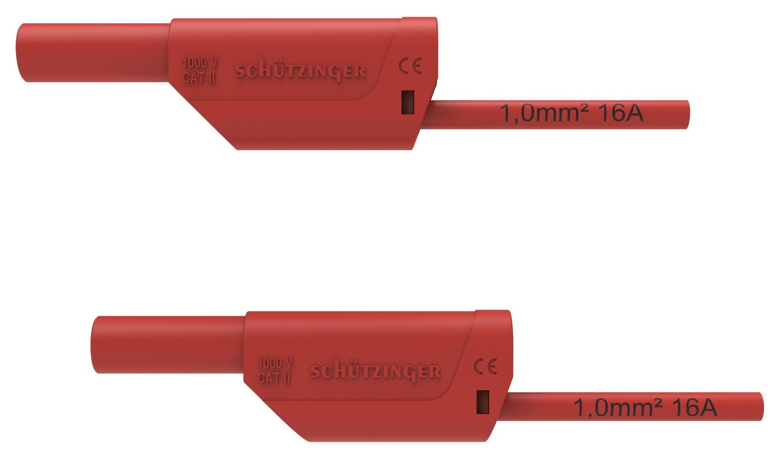 Schutzinger Di Vsfk 8500 / 1 / 200 / Rt 4mm Banana Plug-Sq, Shrouded, Red, 2M