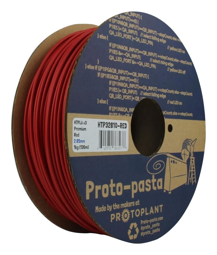 Protopasta Htp32810-Red 3D Filament, 2.85mm, Htpla, Red, 1Kg