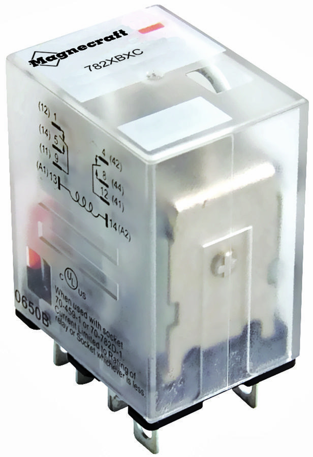Schneider Electric/legacy Relay 782Xbxct-24D Relay, Dpdt, 277Vac, 28Vdc, 12A