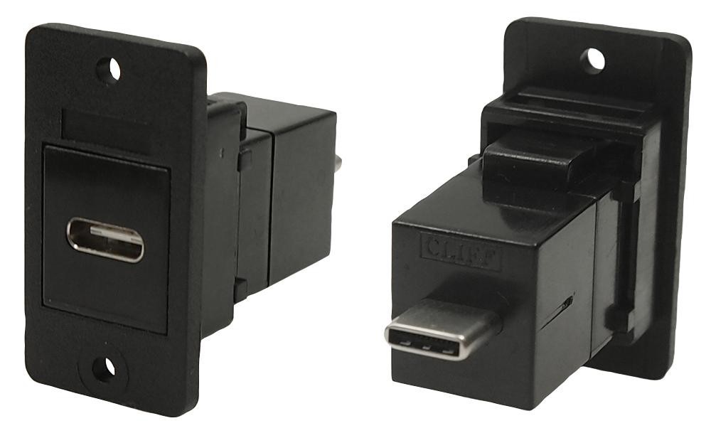 Cliff Electronic Components Cp30611X Usb Adapter, Type C Rcpt-C Plug