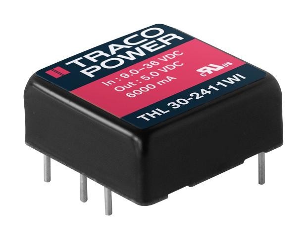 TRACO Power Thl 30-2422Wi Dc-Dc Converter, 12V, 1.25A