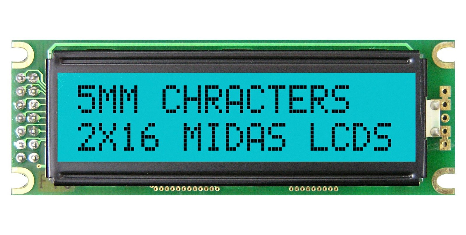 Midas Displays Md21605D6W-Fptlrgb Lcd Display, Cob, 16 X 2, Fstn, 5V