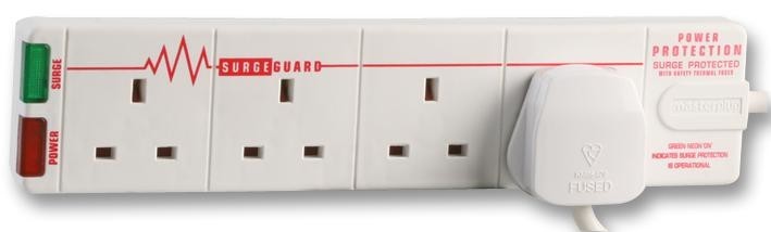 Masterplug Srg42-Mp Power Outlet Strip, 4 Outlet, 2M, 240Vac