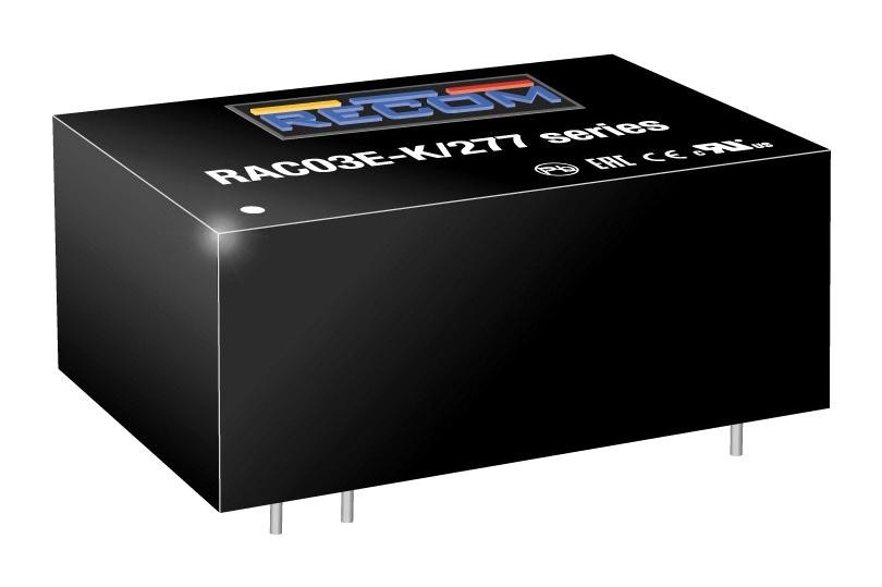 RECOM Power Rac03E-05Sk/277 Power Supply, Ac-Dc, 5V, 0.6A