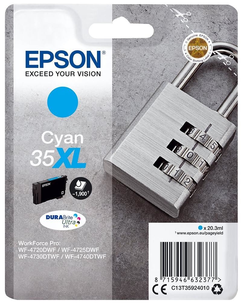 Epson C13T35924010 Ink Cart, T3592, Cyan Xl, Epson