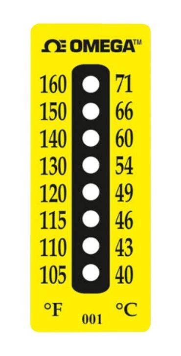 Omega Tl-E-330-50 Label, 8-Dot Temp, Non-Reversible, Pk50