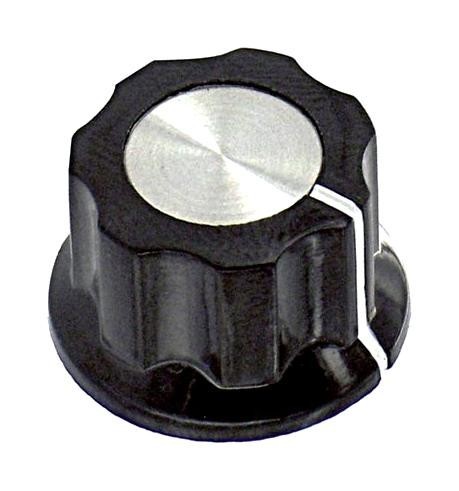 Alcoswitch / Te Connectivity Pkes60B1/8 Fluted Knob, Phenolic, Black, 19mm