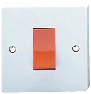 Crabtree 4016 1G 45A Cooker Switch White