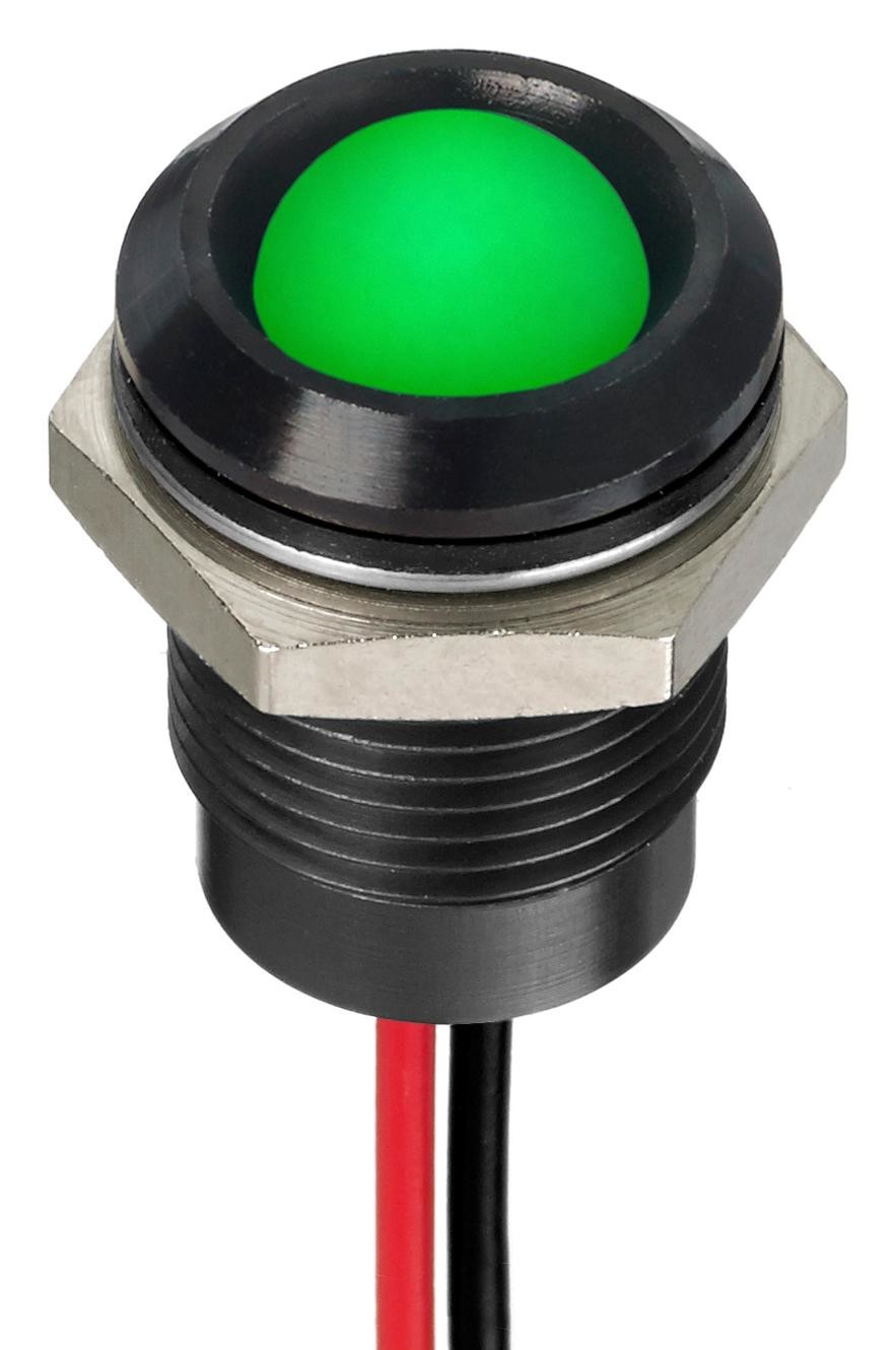 APEM Q14P5Bxxhg24E Led Panel Indicator, Green, 14mm, 24Vdc