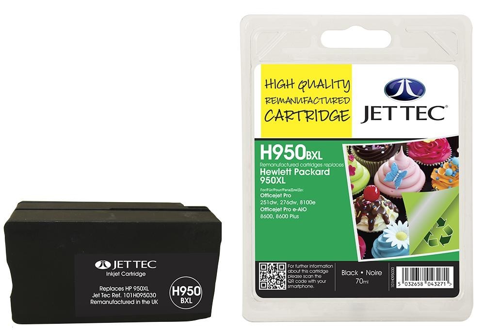 Jet Tec 101H095030 Ink Cart, Compatible, Hp950Xl Black