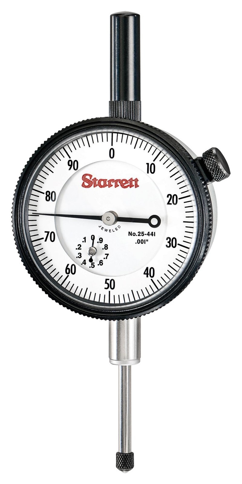 Starrett 25-441J Wcsc Dial Indicator, Case Stem Capacitor,1 Inch