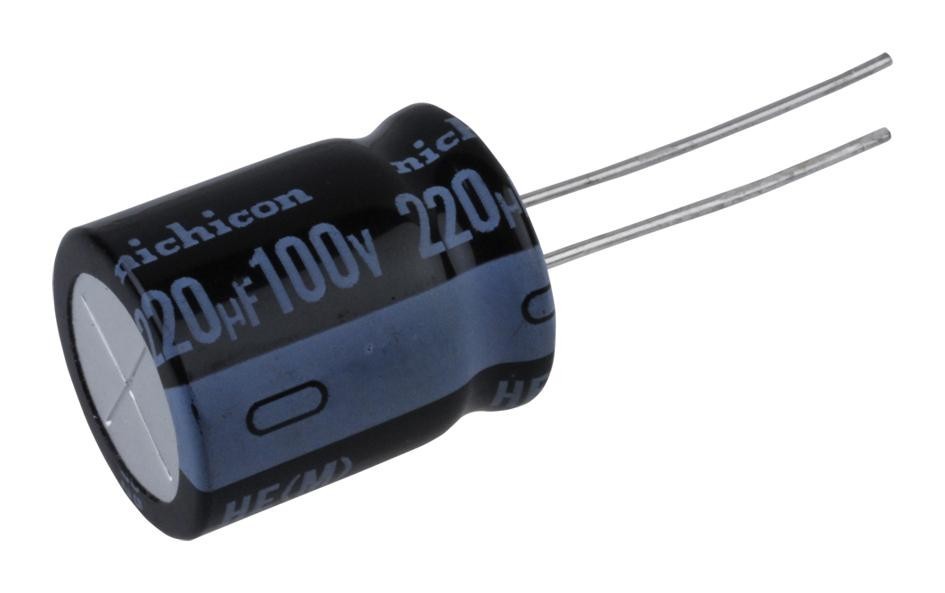 NIchicon Uhe2A221Mhd6Tn Aluminum Electrolytic Capacitor, 220Uf, 100V, 20%, Radial