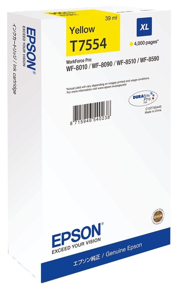 Epson C13T755440 Ink Cart, T7554, Yellow Xl, Epson
