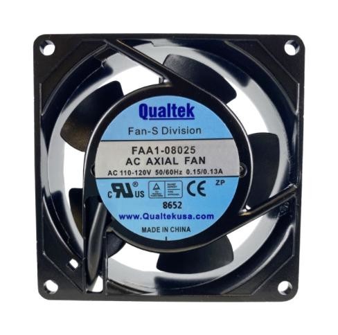 Qualtek Electronics Faa1-08025Nbmt31 Ac Axial Fan, 80mm, 19Cfm, 24Dba