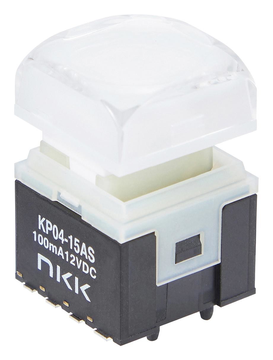 NKK Switches Kp0415Asg03Rgbp-2Sjb Pb Sw, Spst, 0.1A/12Vdc/smt, Red/grn/blu