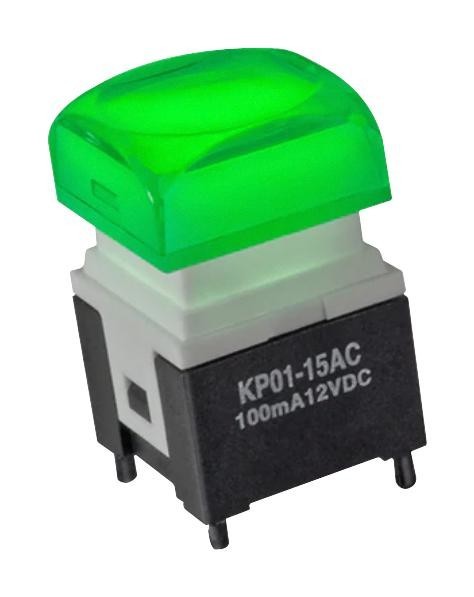 NKK Switches Kp0115Acbkg03Rgbp-3Tjb Pb Sw, Spst, 0.1A/12Vdc/tht, Red/grn/blu