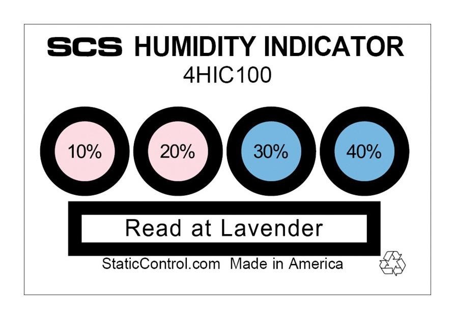 SCS 4Hic100 Humidity Indicator Card, 4-Spot, Pk100