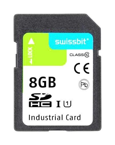 Swissbit Sfsd008Gl1As1To-E-Df-221-Std Sd / Sdhc Card, Uhs-3, Class 10, 8Gb