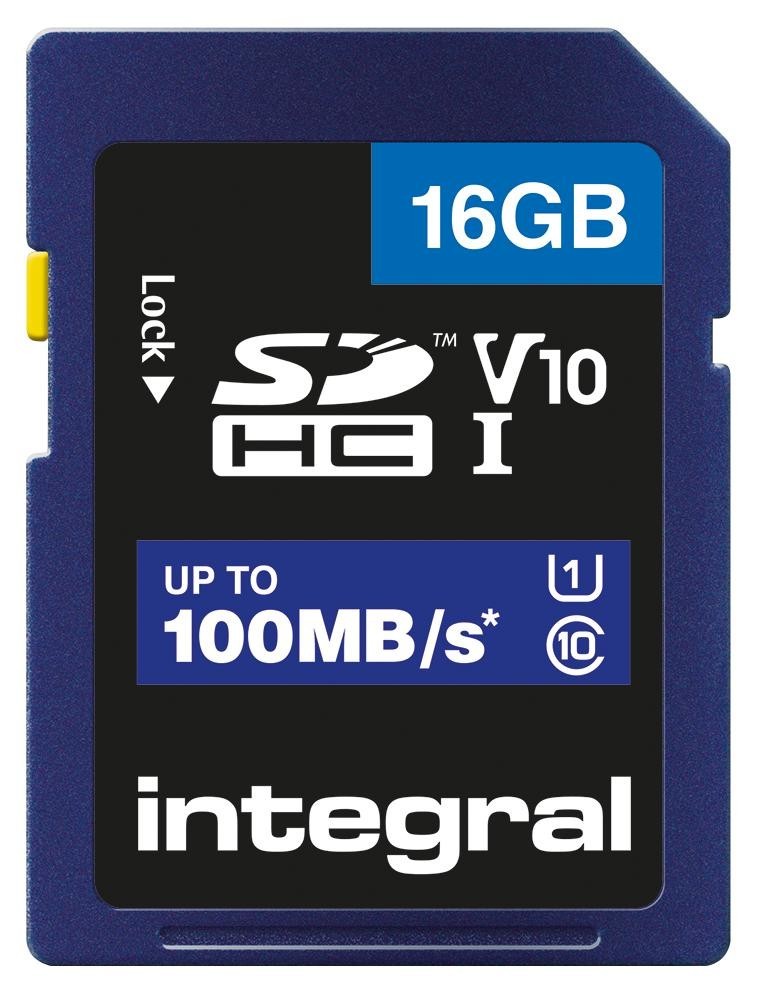 Integral Insdh16G-100V10 16Gb Sdhc V10 100Mb C10 Uhs-I U1