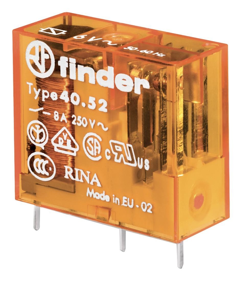Finder Relays Relays 40.52.9.024.4000 Power Relay, Dpdt, 24Vdc, 8A
