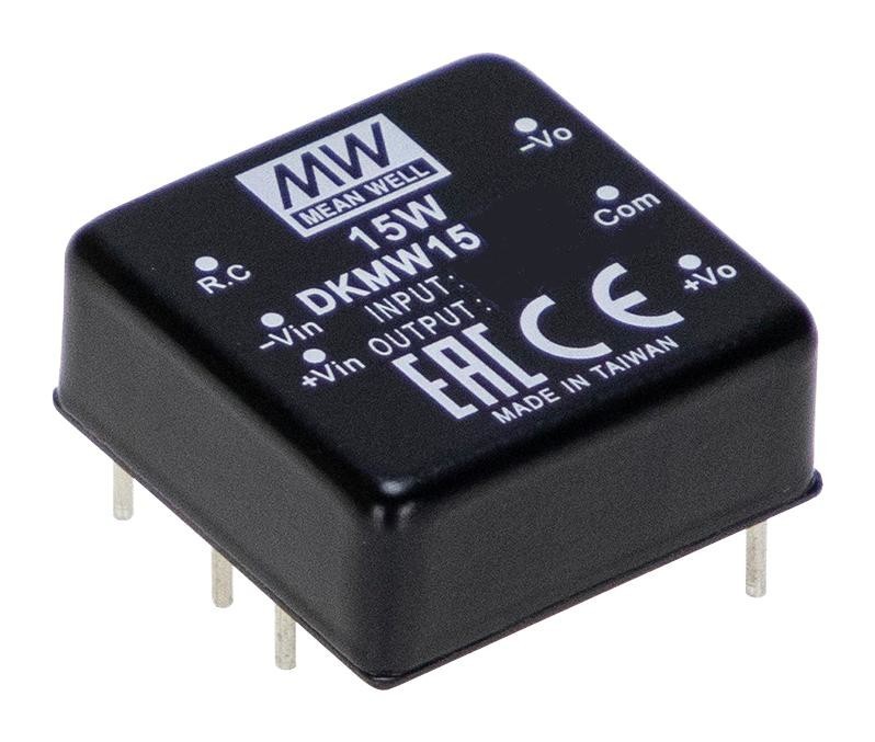 MEAN WELL Dkmw15F-12 Dc-Dc Converter, 2 O/p, 15W