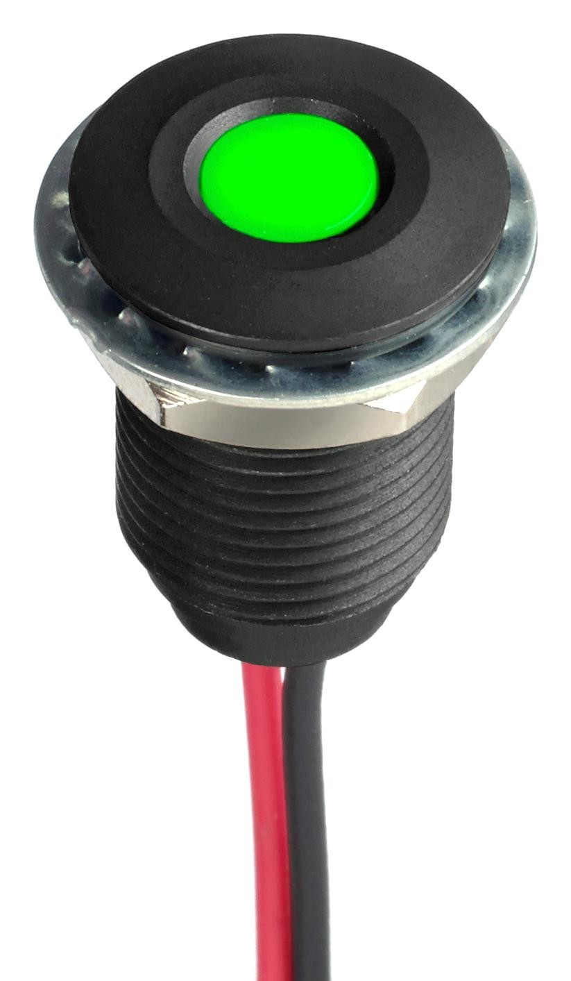 APEM Q10F5Anxxg02E Led Panel Indicator, Green, 10mm, 2.2V