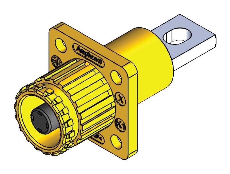 Amphenol Industrial Slphirbbpno2 High Pwr Connector, Rcpt, Busbar, 200A, Org