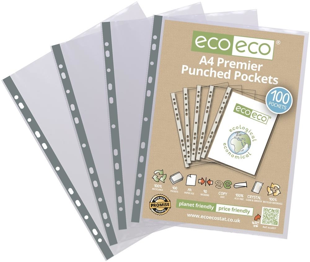 Eco-Eco Eco057 A4 Bag 100 Premier Punched Pockets,pk100