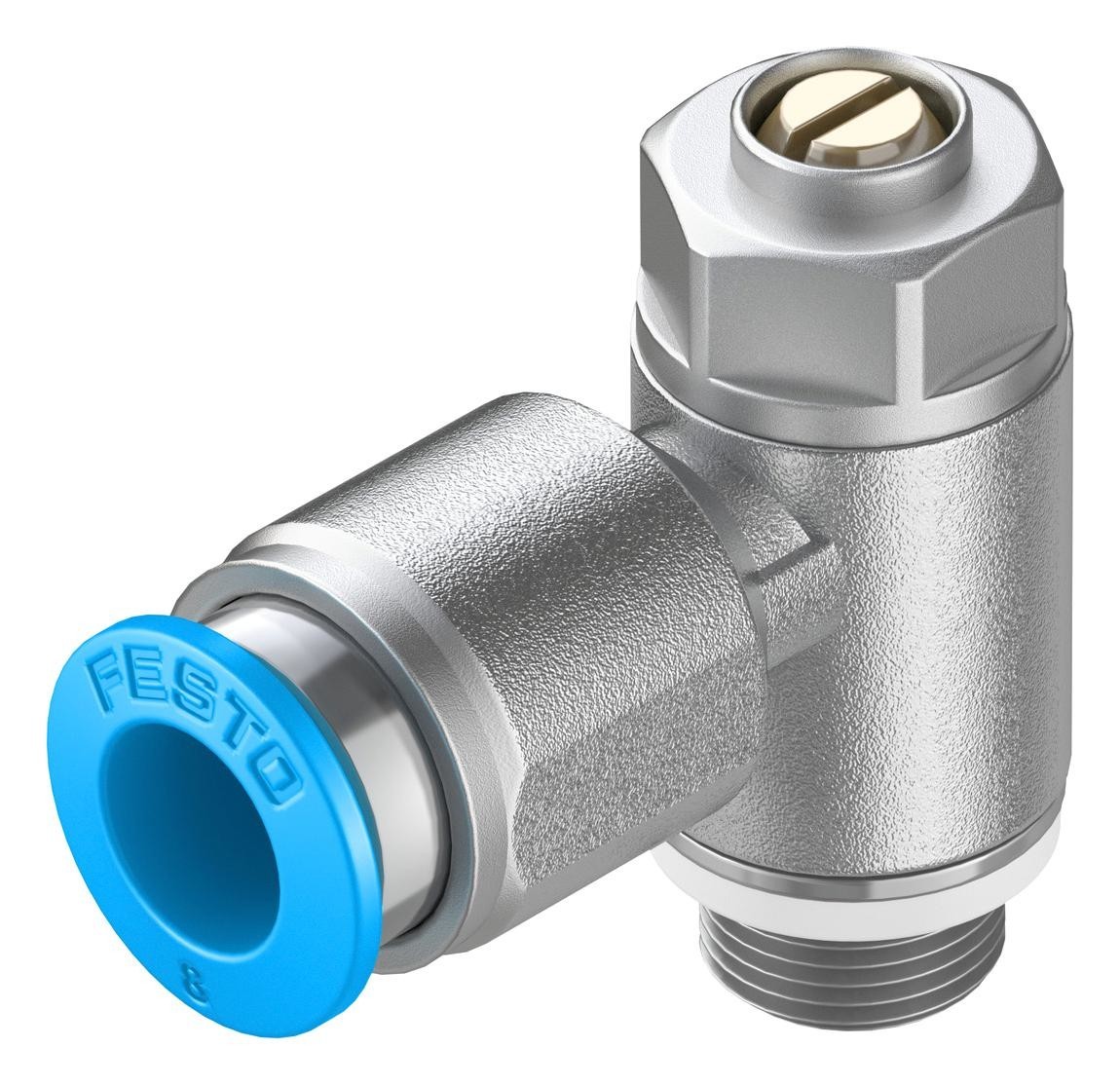 Festo Grla-1/8-Qs-8-D 1-Way Flow Ctrl Valve, Qs-8-G1/8, 10Bar