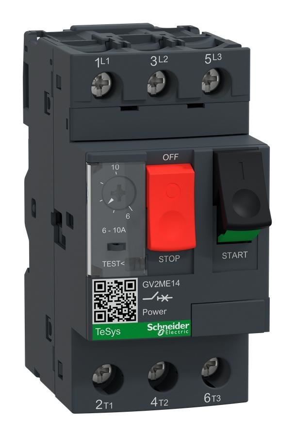 Schneider Electric Gv2Me14 Circuit Breaker, 3 Pole, 10A