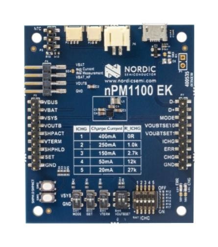 Nordic Semiconductor Npm1100-Ek Eval Kit, Battery Charger/power Delivery
