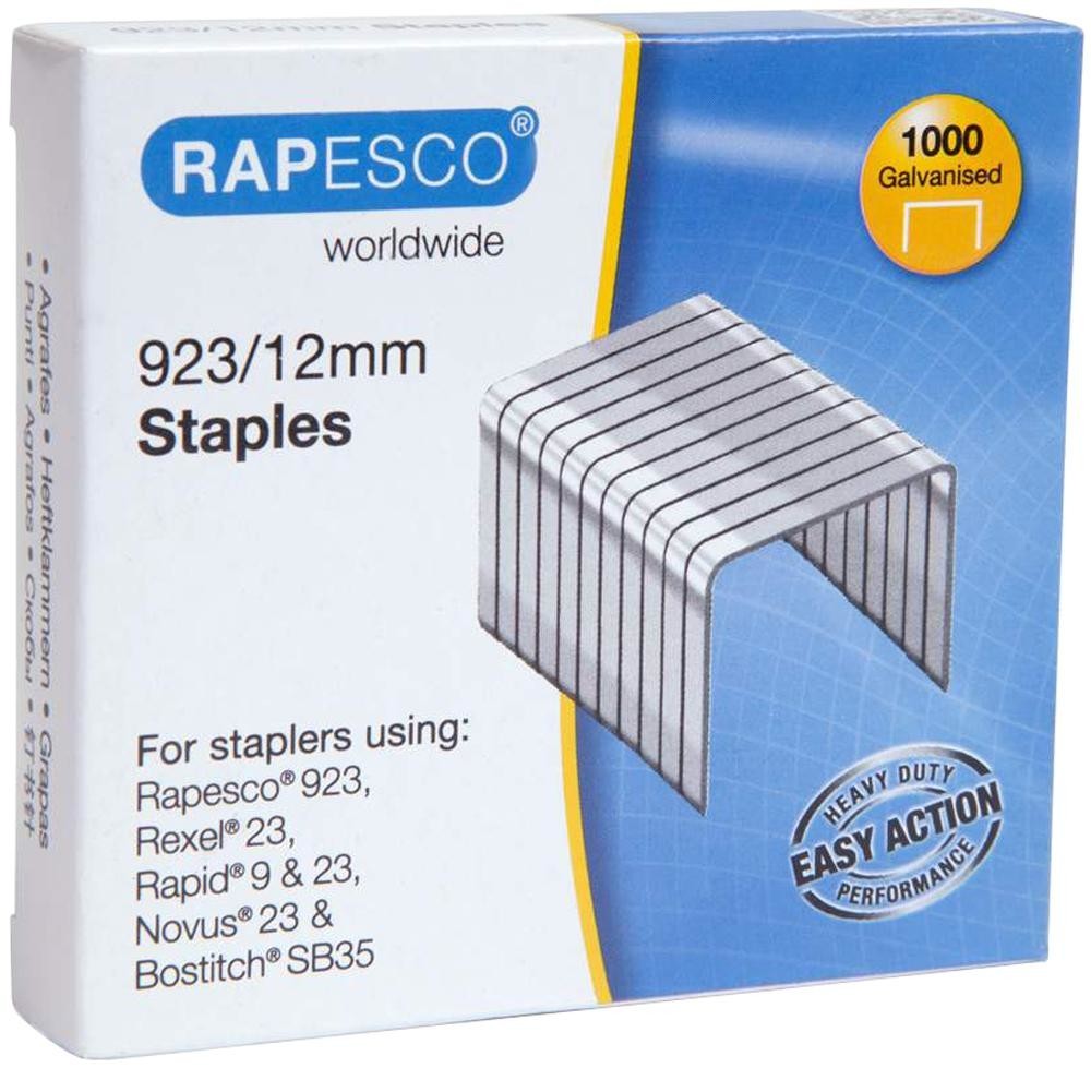 Rapesco 1238 Staples 923/12mm, Box Of 1000
