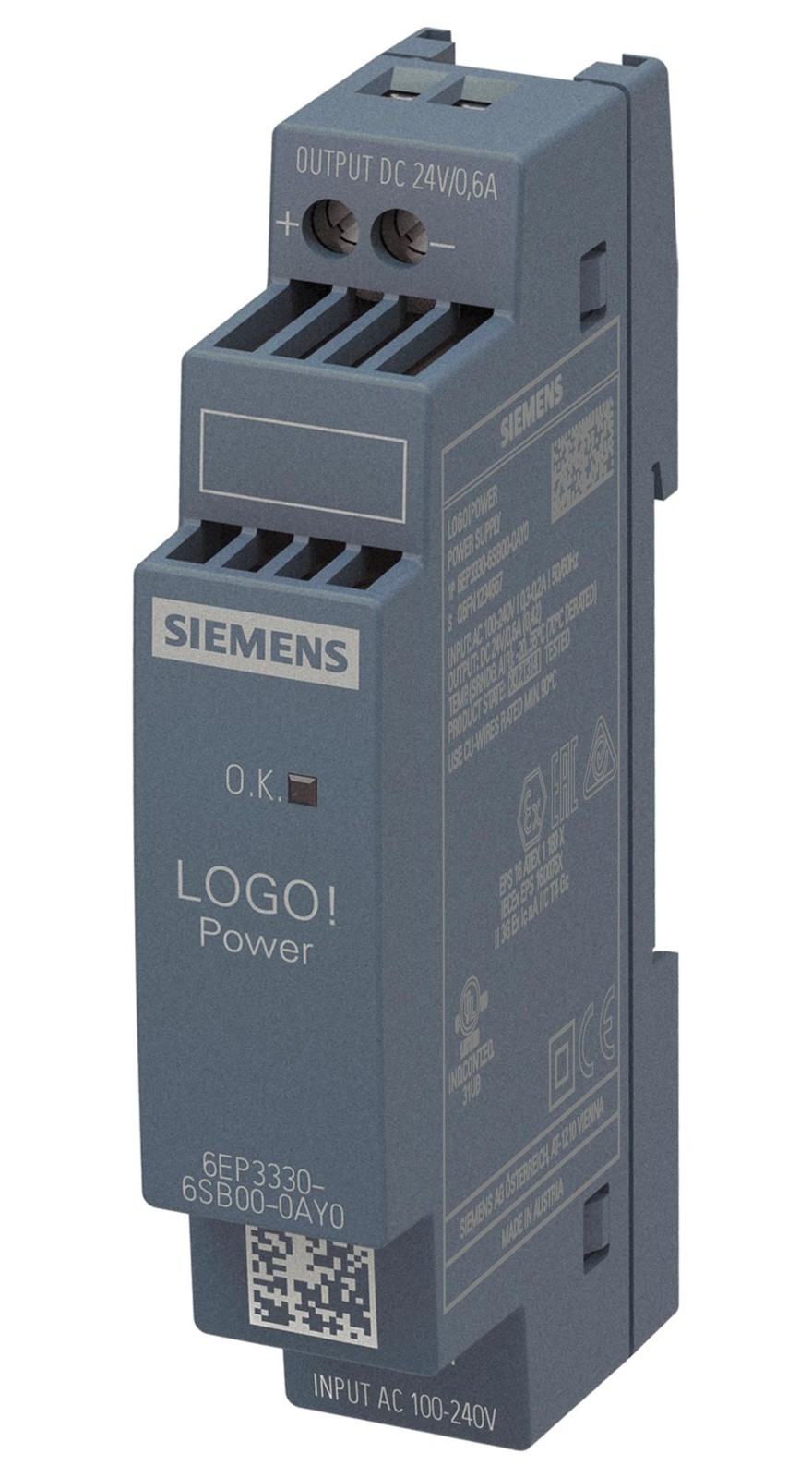 Siemens 6Ep3330-6Sb00-0Ay0 Power Supply, Ac-Dc, 24V, 1.3A