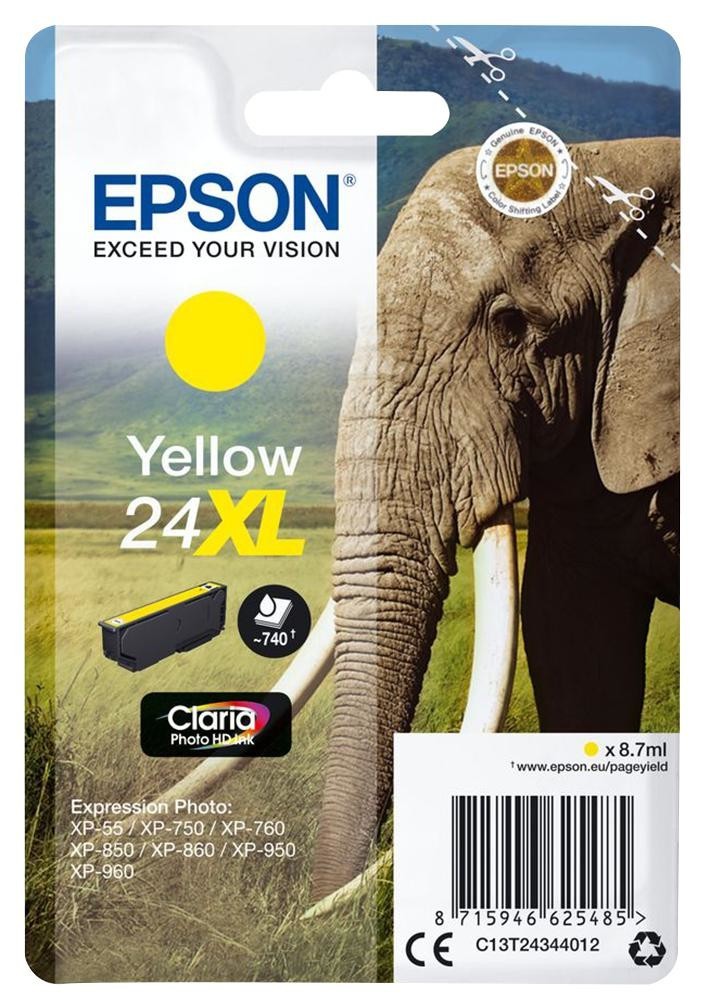 Epson C13T24344012 Ink Cart, T2434, Yellow Xl, Epson