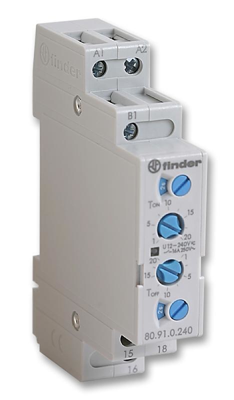 Finder Relays Relays 80.91.0.240.0000 Time Delay Relay, Spdt, 0.1S-24H, Screw