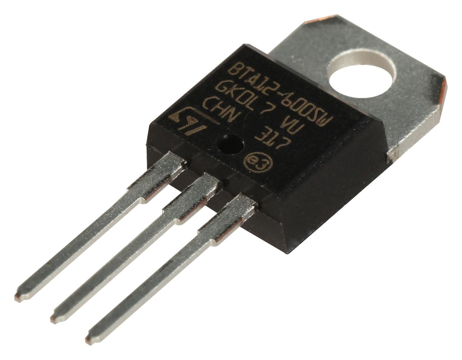 STMicroelectronics Bta12-600Swrg Triac, 12A, 600V, To-220Ab