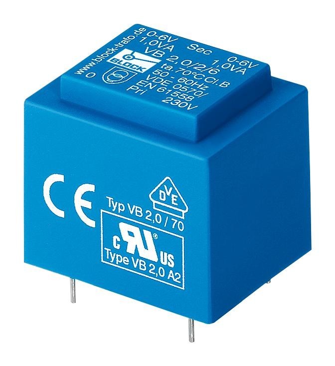 Block Vb1.0/2/6 Transformer, 1Va, 2 X 6V