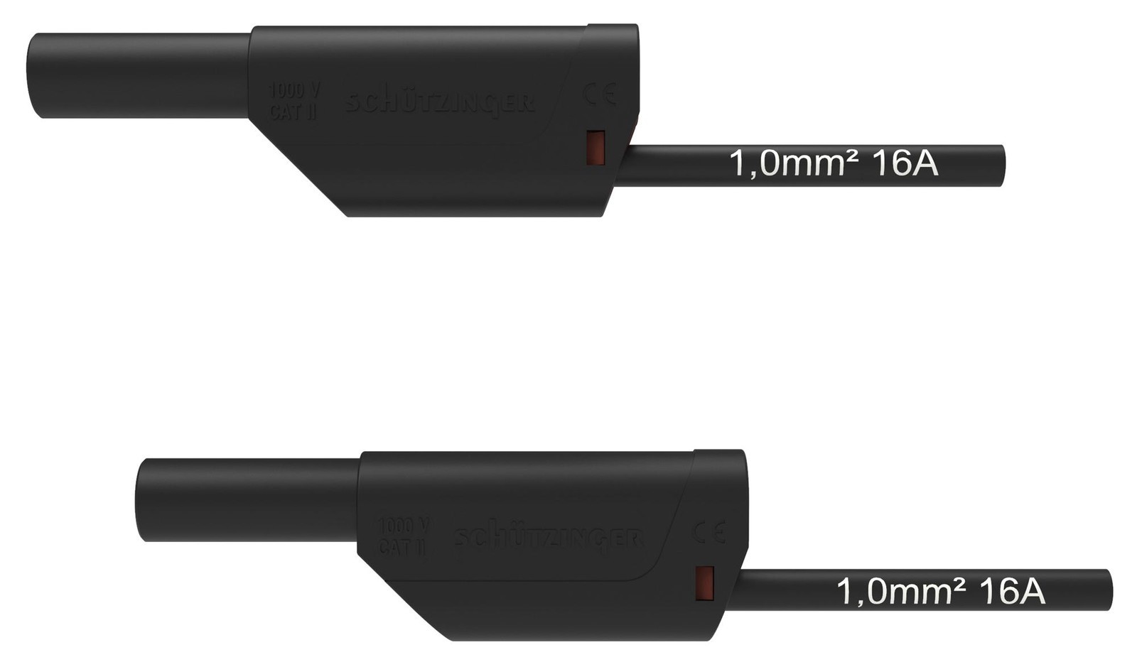 Schutzinger Di Vsfk 8500 / 1 / 200 / Sw 4mm Banana Plug-Sq, Shrouded, Black, 2M