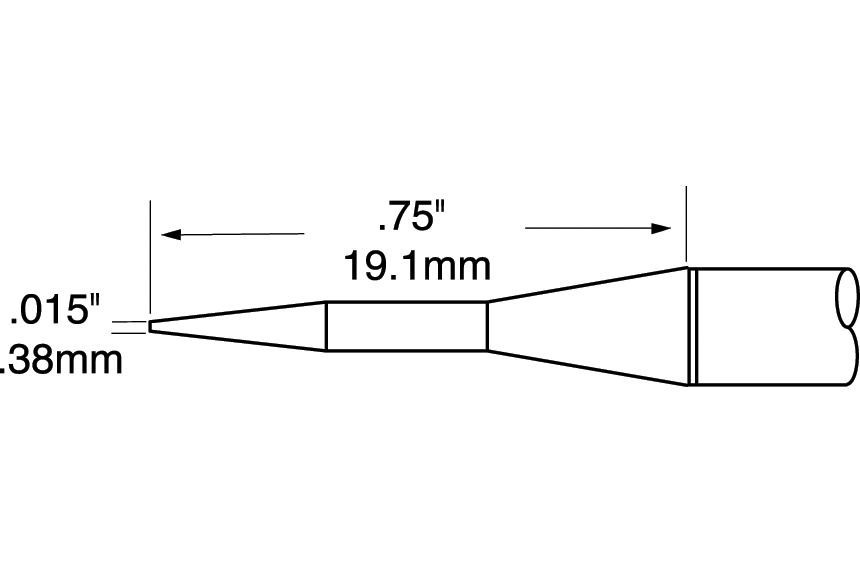 Metcal Tfp-Cnp1 Tweezer Cartridge, Conical, Pair, 0.4mm