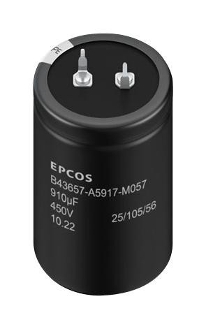 EPCOS B43657A5537M057 Capacitor, Alu Elec, 530Uf, 450V, Snap-In