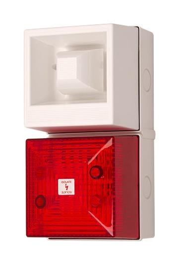 Clifford And Snell 245255 Audio/visual Signal, Flash, 230Vac, Red