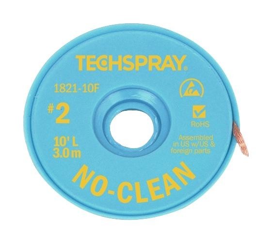 Techspray 1821-10F Braid, No-Clean Desoldering, 10Ft
