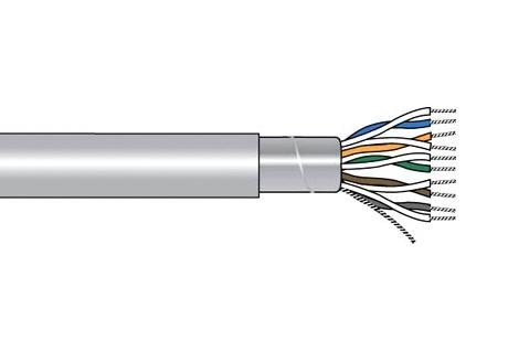 Alpha Wire 1454 Bk005 Shld Flex Cable, 6Cond, 18Awg, 30M